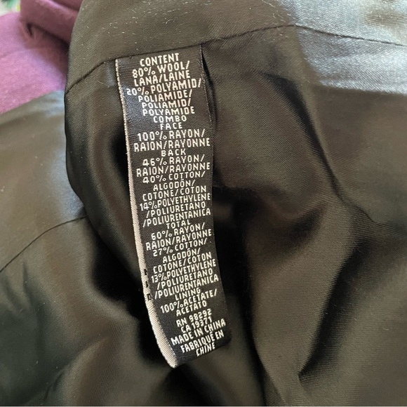 TIBI New York Colorblock Purple Black Wool Hidden Placket Faux Fur Coat EUC Sz 8 - Picture 11 of 12